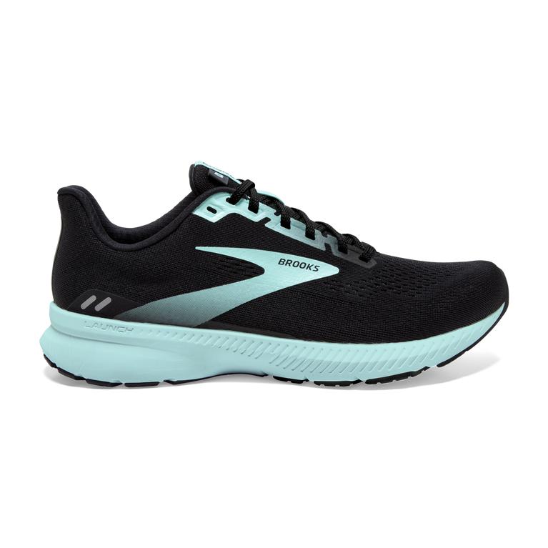 Brooks Launch 8 Light-Cushion Women's Road Running Shoes - Black/Ebony/grey Charcoal/Blue (82901-VTE